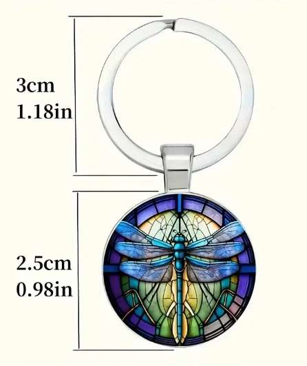 Blue dragonfly keychain, dragonfly keyring, insect-themed accessories, nature gift idea