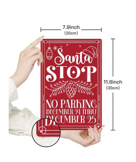 Funny outdoor sign - Metal sign - Santa Stop
