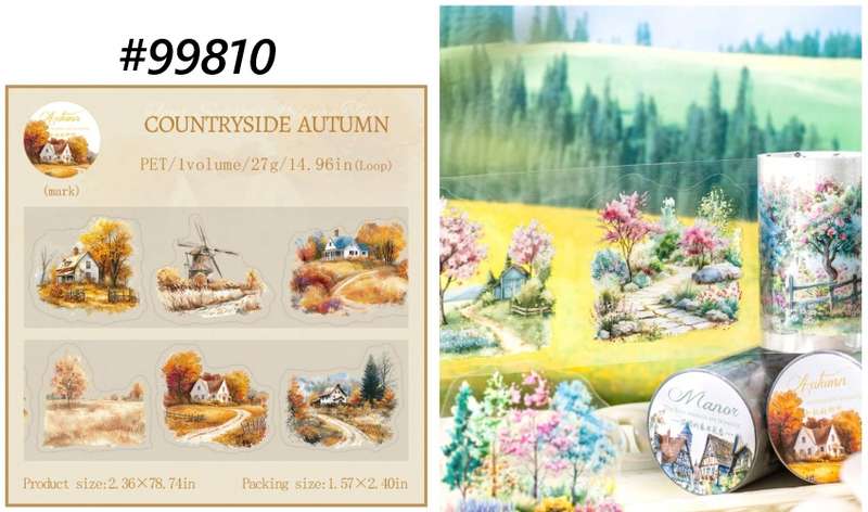 Cardmaking / Scrapbooking - PET Sticker Tape - Autumn