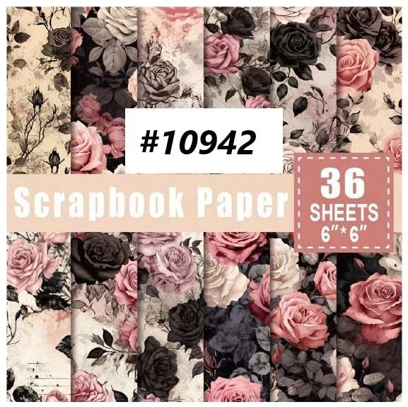 Scrapbook Paper Pad - Five Roses  - 6 x 6 inch - 24 sheets