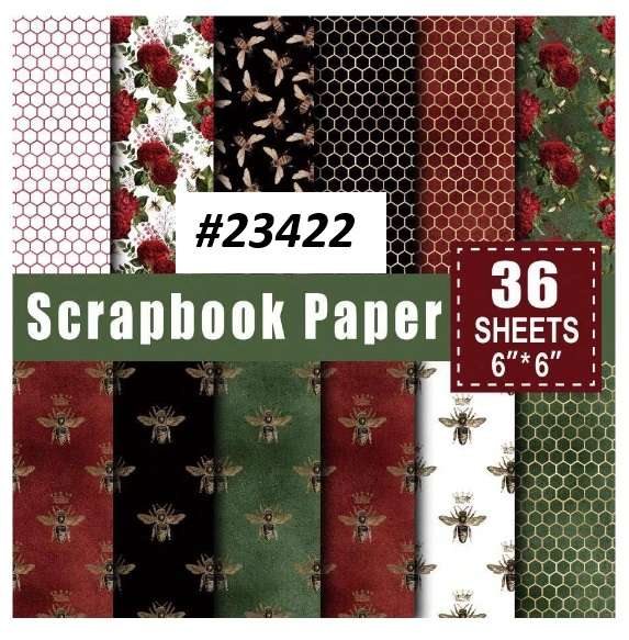 Scrapbook Paper Pad - Ruby Bumble - 6 x 6 inch - 36 sheets