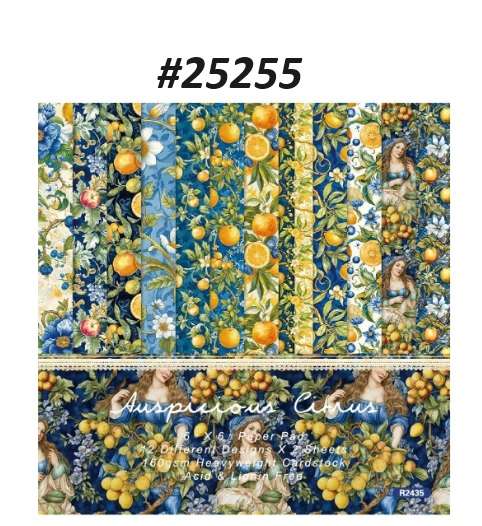 Scrapbook Paper Pad - Citrus Orchard - 6 x 6 inch - 24 sheets