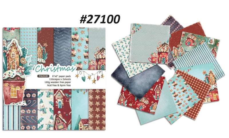 Scrapbook Paper Pad - Christmas Village - 6 x 6 inch - 24 sheets