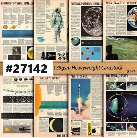 Scrapbook Paper Pad - Apollo 13 - 8 sheets