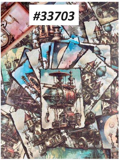 Scrapbooking - Card making - Junk journaling - Steampunk Splendor - postcard size