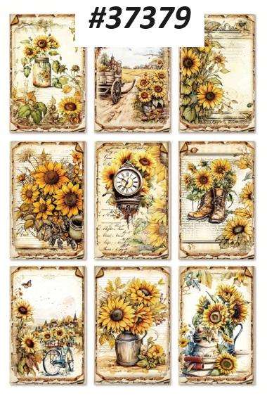 Scrapbooking - Card making - Junk journaling - Sunflower Serenade - postcard size