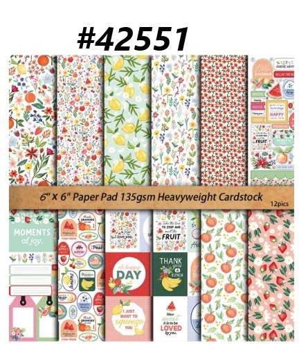 Scrapbook Paper Pad - Moments of Joy - 6 x 6 inch - 12 sheets