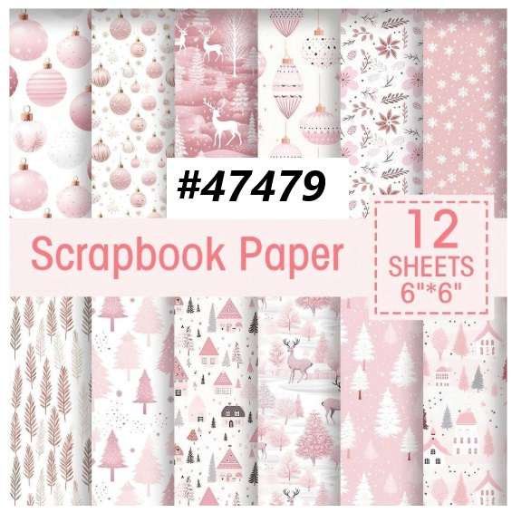 Scrapbook Paper Pad - Pink Wonderland - 6 x 6 inch - 12  sheets