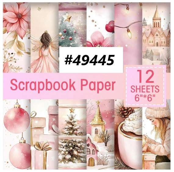 Scrapbook Paper Pad - Merry & Blush - 6 x 6 inch - 12 sheets
