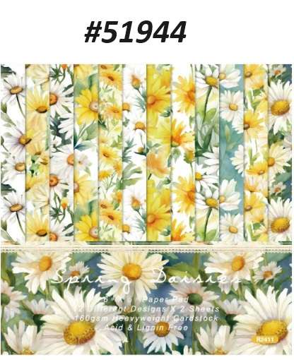 Scrapbook Paper Pad - Spring Daisy - 6 x 6 inch - 24 sheets