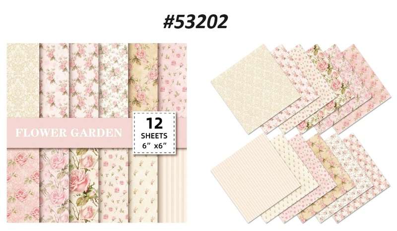 Scrapbook Paper Pad - Flower Garden - 6 x 6 inch - 12 sheets