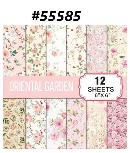 Scrapbook Paper Pad - Oriental Garden - 6 x 6 inch - 12 sheets