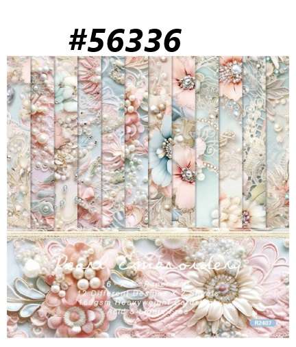 Scrapbook Paper Pad - Pearl Embroidery - 6 x 6 inch - 24 sheets