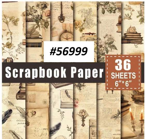 Scrapbook Paper Pad - Vintage Vignettes - 6 x 6 inch - 36 sheets