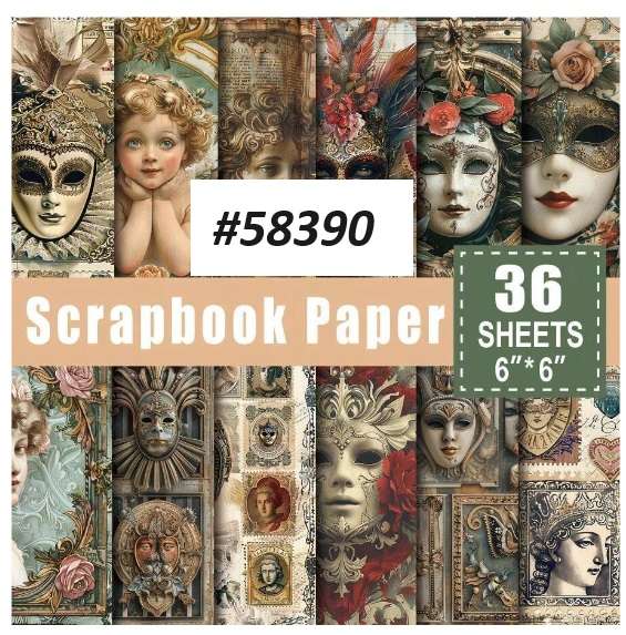 Scrapbook Paper Pad - Masquerade  - 6 x 6 inch - 36 sheets