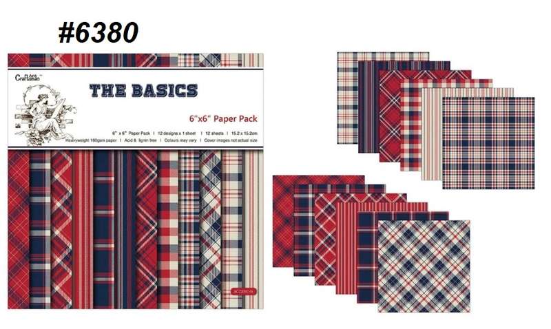 Scrapbook Paper Pad - The Basics McLeod - 6 x 6 inch - 12 sheets
