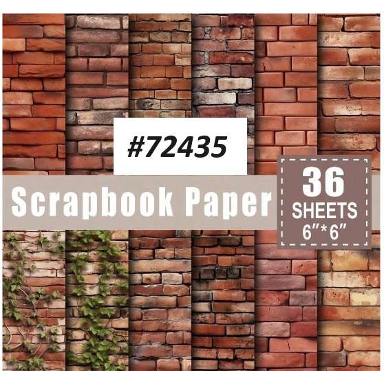 Scrapbook Paper Pad - Red Brick  - 6 x 6 inch - 36 sheets