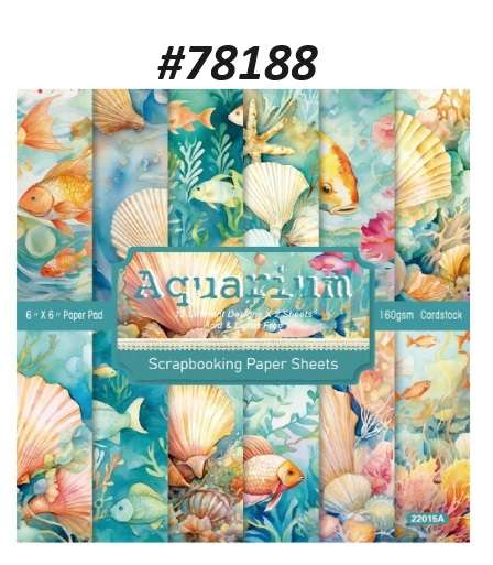 Scrapbook Paper Pad - Aquarium - 6 x 6 inch - 24 sheets