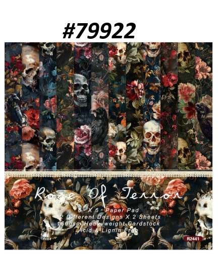 Scrapbook Paper Pad - Rose of Terror - 6 x 6 inch - 24 sheets