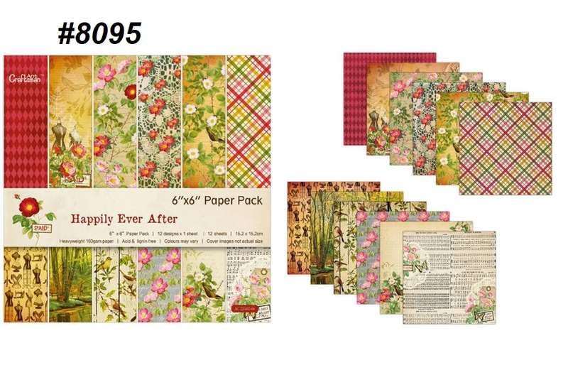 Scrapbook Paper Pad - Happily ever after - 6 x 6 inch - 12 sheets