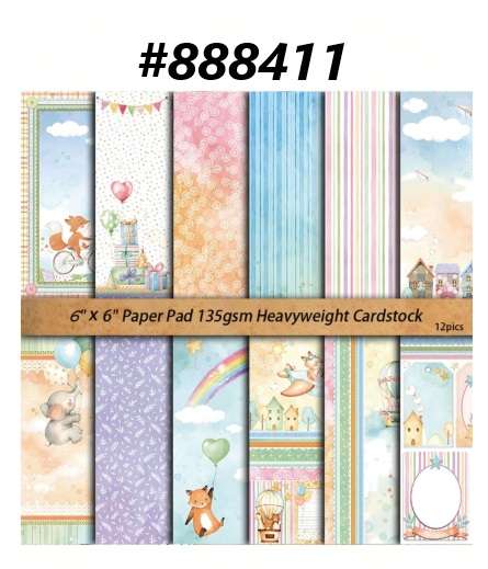 Scrapbook Paper Pad - Small World - 6 x 6 inch - 12 sheets