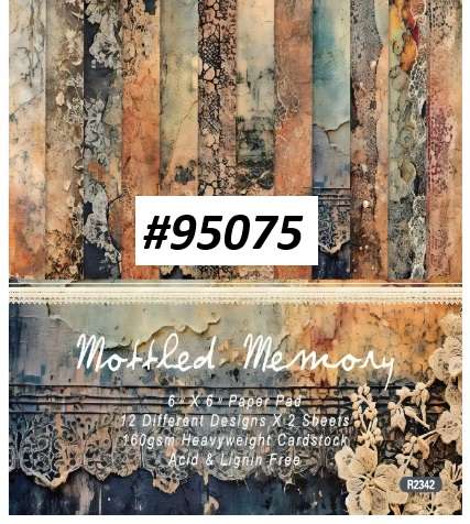 Scrapbook Paper Pad - Mottled Memory - 6 x 6 inch - 24 sheets