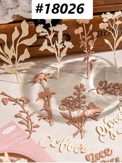 Junk Journaling / Scrapbooking - Paper Flower Die-cuts - set of 3