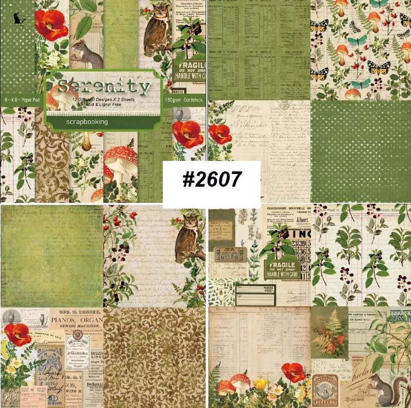 Scrapbook Paper Pad - Serenity - 6 x 6 inch - 24 sheets