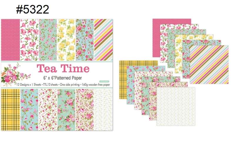 Scrapbook Paper Pad - Tea Time - 6 x 6 inch - 12 sheets