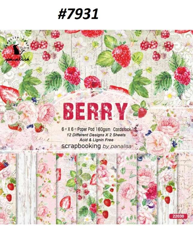 Scrapbook Paper Pad - Berry Farm - 6 x 6 inch - 24 sheets