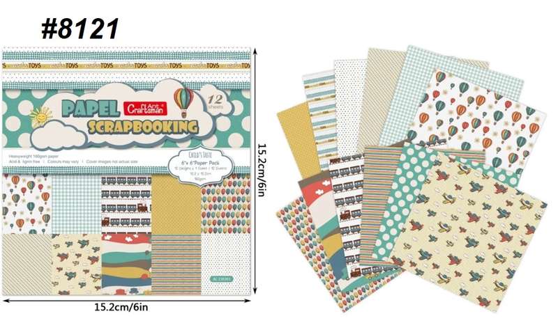 Scrapbook Paper Pad - Flying away - 6 x 6 inch - 12 sheets