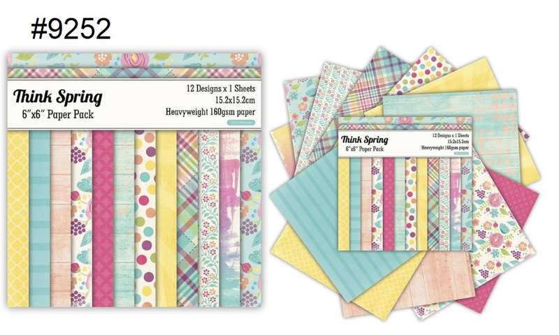 Scrapbook Paper Pad - Think Spring - 6 x 6 inch - 12  sheets