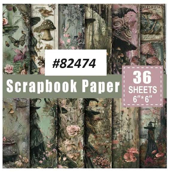 Scrapbook Paper Pad - Magical Forest - 6 x 6 inch - 36 sheets