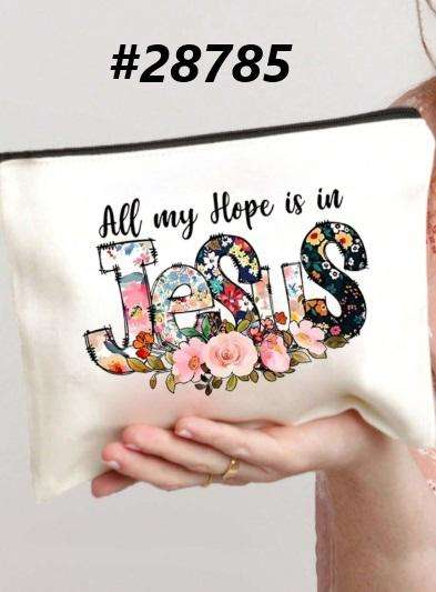 Pencil case / Art bag / Journal pouch - All my hope is in Jesus