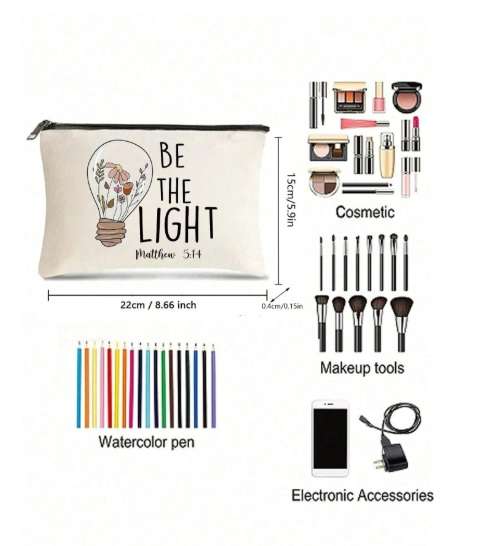 Pencil case / Art bag / Journal pouch - Be the Light