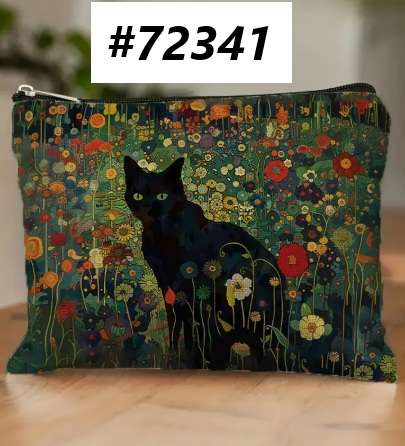 Pencil case / Art bag / Journal pouch - Feline Fields