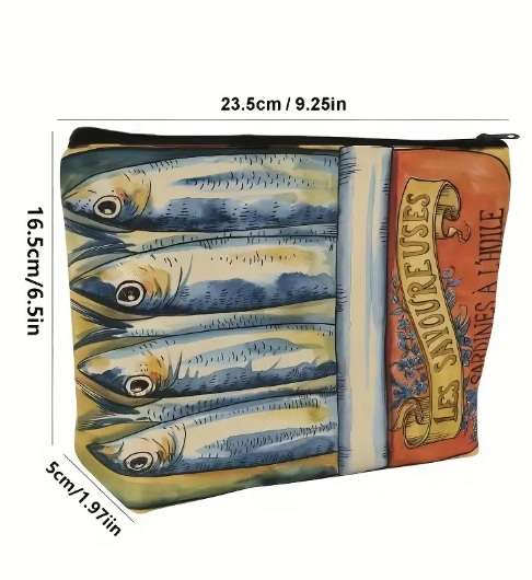Craft supplies /  Scrapbooking supplies - Pencil case - Vintage Sardines