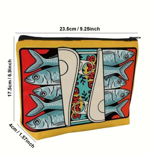 Craft supplies /  Scrapbooking supplies - Pencil case - Vintage Sardines