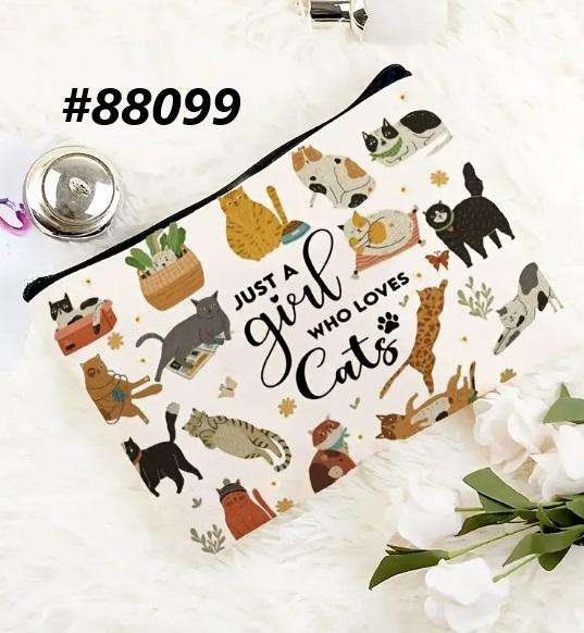 Pencil case / Art bag / Journal pouch - Just a girl who loves cats