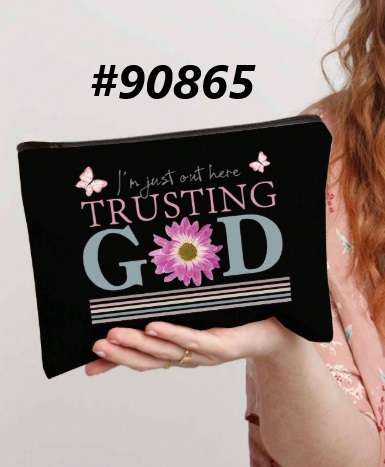 Pencil case / Art bag / Journal pouch - I'm just here trusting God