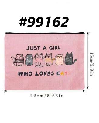 Pencil case / Art bag / Journal pouch - Just a girl who loves cats