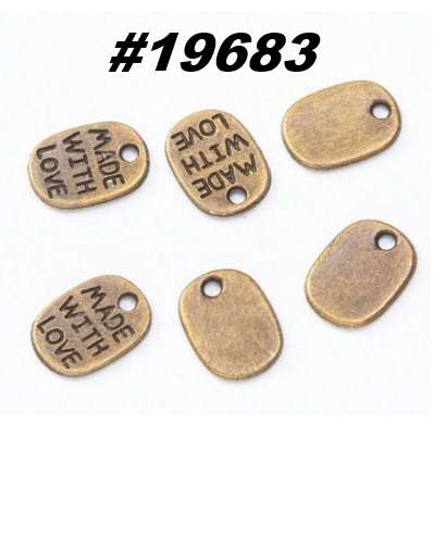 Craft - Pendant Charms - Antique Gold - Made with love (30 Piece)