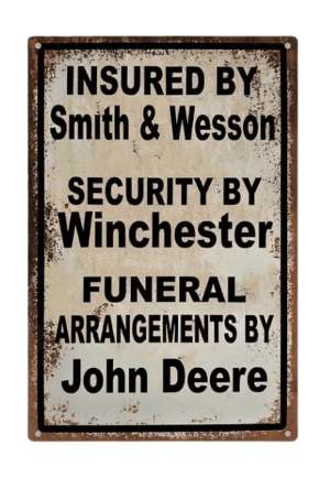 Patio Sign / Lapa Sign / Outdoor Decor / Warning Metal sign - Smith & Wesson (No trespassing)