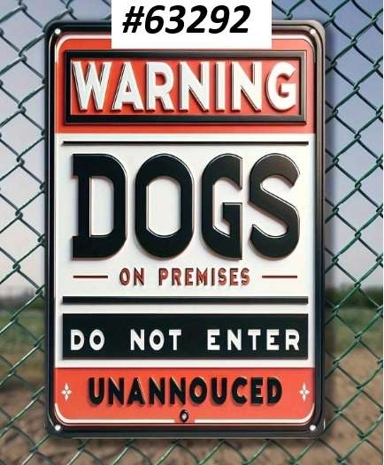 Metal sign - Warning dogs on premises