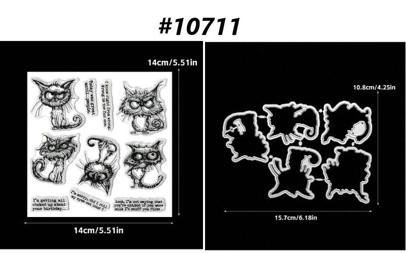 Card-making / Stamping / Mixed Media - Stamp and Die - Snarky Cat