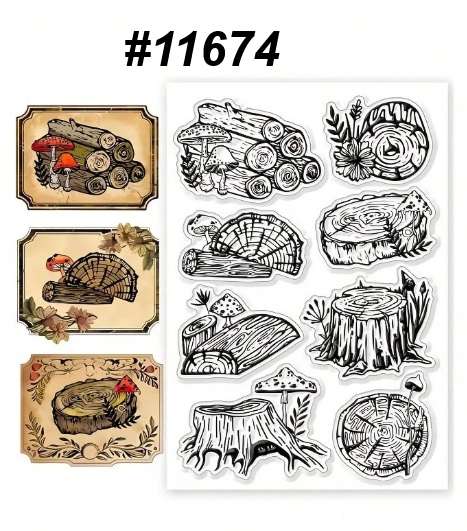 Clear stamps for card making - Wood Stumps - Card-making / card-making supplies / Stamping tools