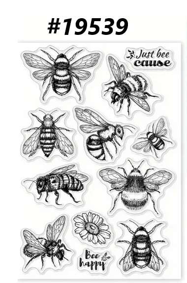 Clear stamps for card making - Bee happy - Card-making / card-making supplies / Stamping tools