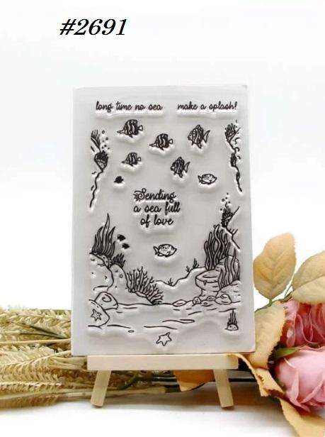 Clear Stamps for Card Making - Acrylic Stamp Set - Scrapbooking & Journaling - Long time no sea