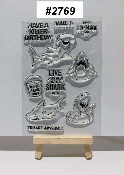 Clear stamps  - Have Killer Birthday (Shark)  - Card-making / card-making supplies / Stamping tools