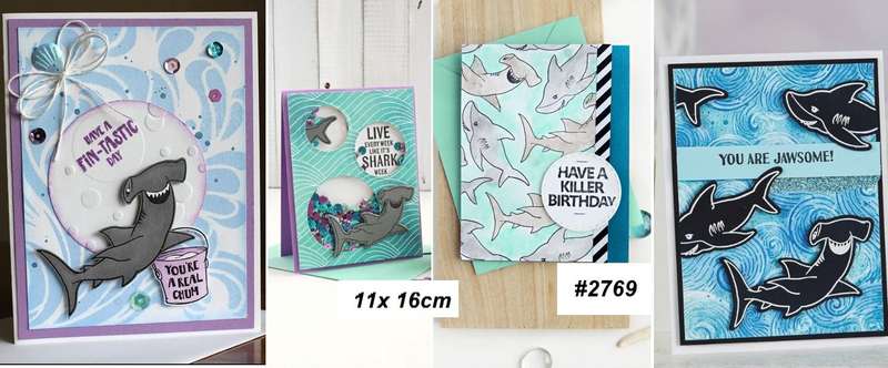 Clear stamps  - Have Killer Birthday (Shark)  - Card-making / card-making supplies / Stamping tools